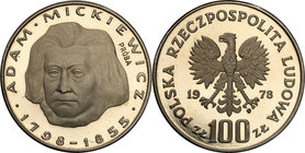 Collection - Nickel Probe Coins
POLSKA / POLAND / POLEN / PATTERN

PRL. PROBE Nickel 100 zlotych 1978 Mickiewicz 
Piękny egzemplarz.Fischer P 212...
