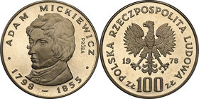 Collection - Nickel Probe Coins
POLSKA / POLAND / POLEN / PATTERN

PRL. PROBE Nickel 100 zlotych 1978 Mickiewicz 
Piękny egzemplarz.Fischer P 214...