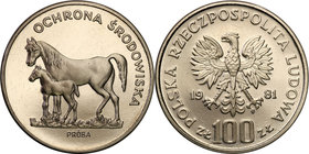 Collection - Nickel Probe Coins
POLSKA / POLAND / POLEN / PATTERN

PRL. PROBE Nickel 100 zlotych 1981 Konie 
Piękny egzemplarz.Fischer P 241
Waga...