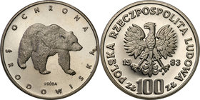 Collection - Nickel Probe Coins
POLSKA / POLAND / POLEN / PATTERN

PRL. PROBE Nickel 100 zlotych 1983 Niedźwiedź 
Piękny egzemplarz, drobne ryski....