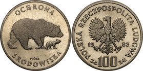 Collection - Nickel Probe Coins
POLSKA / POLAND / POLEN / PATTERN

PRL. PROBE Nickel 100 zlotych 1983 Niedźwiedzie 
Piękny egzemplarz.Fischer P 24...