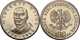 Collection - Nickel Probe Coins
POLSKA / POLAND / POLEN / PATTERN

PRL. PROBE Nickel 100 zlotych 1984 Wincenty Witos 
Piękny egzemplarz.Fischer P ...
