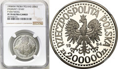 Collection - Nickel Probe Coins
POLSKA / POLAND / POLEN / PATTERN

III RP. PROBE Nickel 200 000 zlotych 1994 Zygmunt I Stary NGC PF70 ULTRA CAMEO (...