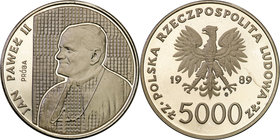 Collection - Nickel Probe Coins
POLSKA / POLAND / POLEN / PATTERN

PRL. PROBE Nickel 5000 zlotych 1989 Pope John Paul II 
Piękny egzemplarz, poszu...