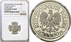 Collection - Nickel Probe Coins
POLSKA / POLAND / POLEN / PATTERN

III RP. PROBE Nickel 20.000 zlotych 1991 Pope John Paul II, NGC PF69 ULTRA CAMEO...
