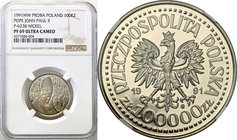 Collection - Nickel Probe Coins
POLSKA / POLAND / POLEN / PATTERN

III RP. PROBE Nickel 100.000 zlotych 1991 Pope John Paul II, NGC PF69 ULTRA CAME...