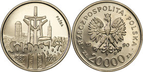 Collection - Nickel Probe Coins
POLSKA / POLAND / POLEN / PATTERN

III RP. PROBE Nickel 20 000 zlotych 1990 Solidarity 
Piękny egzemplarz.Fischer ...