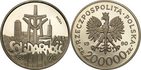 Collection - Nickel Probe Coins
POLSKA / POLAND / POLEN / PATTERN

III RP. PROBE Nickel 200 000 zlotych 1990 Solidarity 
Piękny egzemplarz.Fischer...
