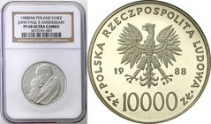 Coins Poland People Republic (PRL)
POLSKA / POLAND / POLEN

PRL. Pope John Paul II 10.000 zlotych 1988 X-lat Pontyfikatu NGC PF68 ULTRA CAMEO (2 MA...