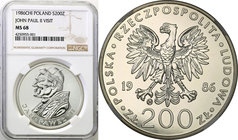 Coins Poland People Republic (PRL)
POLSKA / POLAND / POLEN

PRL. 200 zlotych 1986 Pope John Paul II stempel zwykły NGC MS68 - RARE 
Moneta papiesk...