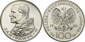Coins Poland People Republic (PRL)
POLSKA / POLAND / POLEN

PRL. 100 zlotych 1982 Pope John Paul II stempel zwykły 
Moneta papieska wybita stemple...