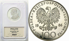 Coins Poland People Republic (PRL)
POLSKA / POLAND / POLEN

PRL. 100 zlotych 1986 Pope John Paul II PROOF GCN PR69 
Bardzo rzadka moneta kolekcjon...