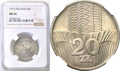 Coins Poland People Republic (PRL)
POLSKA / POLAND / POLEN

PRL. 20 zlotych 1973 wieżowiec i kłosy NGC MS66 
Piękny, menniczy egzemplarz. Fischer ...