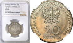 Coins Poland People Republic (PRL)
POLSKA / POLAND / POLEN

PRL. 20 zlotych 1974 XXV lat RWPG NGC MS64 
Piękny, menniczy, egzemplarz.Fischer OB 07...