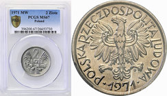 Coins Poland People Republic (PRL)
POLSKA / POLAND / POLEN

PRL. 2 zlote 1971 jagody aluminum PCGS MS67 (MAX) 
Najwyższa nota gradingowa na świeci...