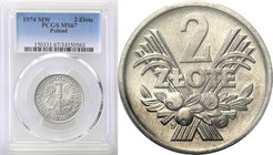 Coins Poland People Republic (PRL)
POLSKA / POLAND / POLEN

PRL. 2 zlote 1974 Jagody PCGS MS67 (2 MAX) 
Druga najwyższa nota gradingowa na świecie...