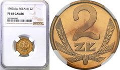 Coins Poland People Republic (PRL)
POLSKA / POLAND / POLEN

PRL. 2 zlote 1982 brass - PROOF NGC PF68 CAMEO (2 MAX) 
Druga najwyższa nota gradingow...