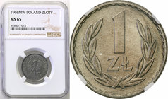 Coins Poland People Republic (PRL)
POLSKA / POLAND / POLEN

PRL. 1 zloty 1968 aluminum NGC MS65 
Piękny menniczy egzemplarz rzadszego rocznika mon...