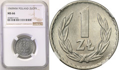 Coins Poland People Republic (PRL)
POLSKA / POLAND / POLEN

PRL. 1 zloty 1969 aluminum NGC MS66 (2 MAX) 
Druga najwyższa nota gradingowa na świeci...