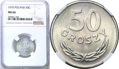 Coins Poland People Republic (PRL)
POLSKA / POLAND / POLEN

PRL. 50 groszy 1975 aluminum NGC MS66 
Piękny, menniczy egzemplarz.Fischer OB 035
Wag...