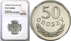 Coins Poland People Republic (PRL)
POLSKA / POLAND / POLEN

PRL. 50 groszy 1982 aluminum NGC PF67 (2 MAX) 
Druga najwyższa nota gradingowa na świe...