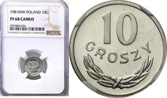 Coins Poland People Republic (PRL)
POLSKA / POLAND / POLEN

PRL. 10 groszy 1981 NGC PF68 CAMEO (2 MAX) 
Druga najwyższa nota gradingowa na świecie...