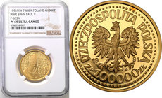Polish Gold Coins since 1990
POLSKA / POLAND / POLEN

PROBE GOLD 100.000 zlotych 1991 Pope John Paul II Ołtarz NGC PF69 ULTRA CAMEO (2MAX) 
Druga ...