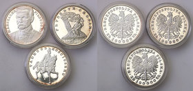Polish collector coins after 1990
POLSKA / POLAND / POLEN

III RP. 100.000 zlotych 1990 T. Kościuszko, F. Chopin, J. Pilsudski KOMPLET 
Komplet mo...