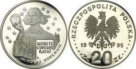 Polish collector coins after 1990
POLSKA / POLAND / POLEN

III RP. 20 zlotych 1995 Mikołaj Kopernik ECU 
Piękny, menniczy egzemplarz.&nbsp;Fischer...