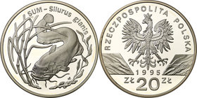 Polish collector coins after 1990
POLSKA / POLAND / POLEN

III RP. 20 zlotych 1995 Sum 
Piękny, menniczy egzemplarz. Rzadsza moneta.Fischer K (20)...