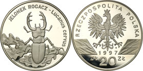 Polish collector coins after 1990
POLSKA / POLAND / POLEN

III RP. 20 zlotych 1997 Jelonek Rogacz 
Piękny, menniczy egzemplarz. Rzadsza moneta.Fis...