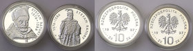 Polish collector coins after 1990
POLSKA / POLAND / POLEN

III RP. 10 zlotych 1997 Stefan Batory półpostać i popiersie, group 2 pieces 
Wyśmienici...