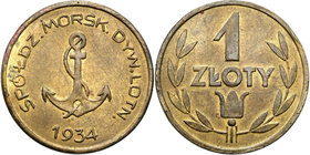 COLLECTION coins Cooperative Military ex. Wojciech Jakubowski
Puck - 1 zloty 1934 Cooperativea Morskiego Dywizjonu Lotniczego 
Patyna. Bartoszewicki...