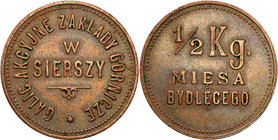 COLLECTION coins Cooperative Military ex. Wojciech Jakubowski
Galician Stock Mining Plant in Siersza - Token coin na 1/2 kg mięsa bydlęcego 
Bardzo ...