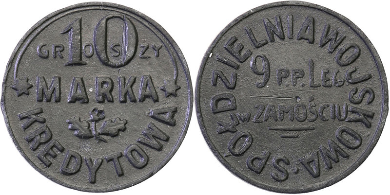 COLLECTION coins Cooperative Military ex. Wojciech Jakubowski
Zamość - 10 grosz...