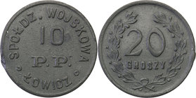 COLLECTION coins Cooperative Military ex. Wojciech Jakubowski
Łowicz - 20 groszy (1922-1939) Cooperative soldier 10 Regiment infantry 
Niewielkie us...