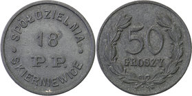 COLLECTION coins Cooperative Military ex. Wojciech Jakubowski
Skierniewice - 50 groszy Cooperative 18 Regiment infantry 
Pięknie zachowane. Patyna.B...