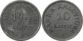 COLLECTION coins Cooperative Military ex. Wojciech Jakubowski
Lviv - 10 groszy Sklepu Żołnierskiego 19 Regiment infantry 
Bardzo rzadkie w tak piękn...