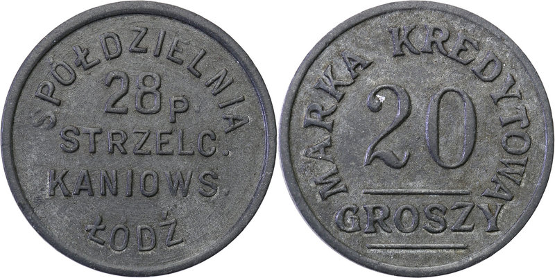 COLLECTION coins Cooperative Military ex. Wojciech Jakubowski
Łódź - 20 groszy ...