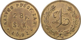 COLLECTION coins Cooperative Military ex. Wojciech Jakubowski
Łódź - 1 zloty Casino Podoficerskie 28 Regiment Strzelców Kaniowskich 
Bardzo rzadka p...