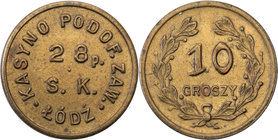 COLLECTION coins Cooperative Military ex. Wojciech Jakubowski
Łódź - 10 groszy Casino Podoficerskie 28 Regiment Strzelców Kaniowskich (c.a) 
Bardzo ...