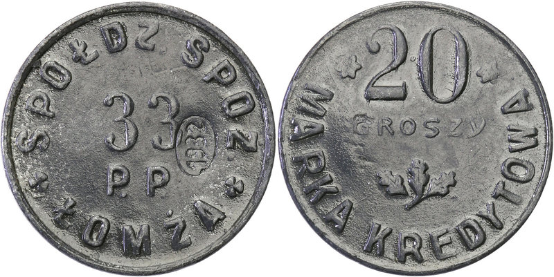 COLLECTION coins Cooperative Military ex. Wojciech Jakubowski
Łomża - 20 groszy...