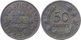COLLECTION coins Cooperative Military ex. Wojciech Jakubowski
Biała Podlaska - 50 groszy Cooperative Grocers 34 Regiment infantry - RARE 
Bardzo ład...