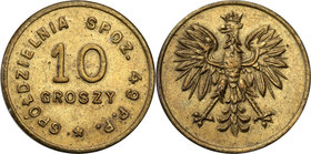 COLLECTION coins Cooperative Military ex. Wojciech Jakubowski
Kołomyja - 10 groszy Cooperative Grocers 49 Regiment infantry - Mosiądz 
Bardzo rzadki...