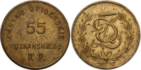 COLLECTION coins Cooperative Military ex. Wojciech Jakubowski
Leszno - 5 zlotych Casino Oficerskie 55 Poznański Regiment infantry 
Rzadki, wysoki no...
