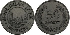 COLLECTION coins Cooperative Military ex. Wojciech Jakubowski
Grudziądz - 50 groszy Cooperative 64 Regiment infantry 
Pięknie zachowany egzemplarz. ...