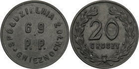 COLLECTION coins Cooperative Military ex. Wojciech Jakubowski
Gniezno - 20 groszy Cooperativea Żołnierska 69 Regiment infantry (c.a) - Rzadki 
Piękn...