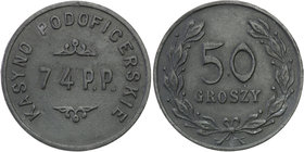 COLLECTION coins Cooperative Military ex. Wojciech Jakubowski
Lubliniec - 50 groszy Casino PodOfficers 74 Regiment infantry - RARE 
Bardzo ładnie za...