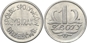 COLLECTION coins Cooperative Military ex. Wojciech Jakubowski
Brześć - 1 zloty Cooperative Grocers „Sybirak” 82 Regiment infantry - RARE 
Wspaniale ...