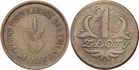 COLLECTION coins Cooperative Military ex. Wojciech Jakubowski
Pińsk - 1 zloty Casino PodOfficers 84 Regiment Strzelców Poleskich - RARE 
Patyna. Rza...